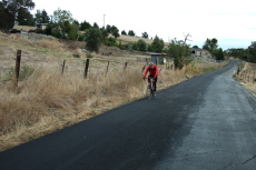 Patrick Callahan starts up Gates Canyon Rd.