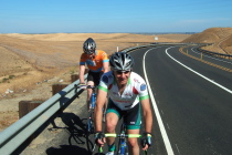 Barry Burr and Gregory Smith climb up Vasco Road.