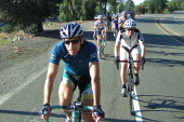 Tracy Colwell and Tim Clark lead Group 1 to the base of Palomares.