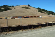 Temporary buildings under construction in connection with the Calaveras Dam rebuild project