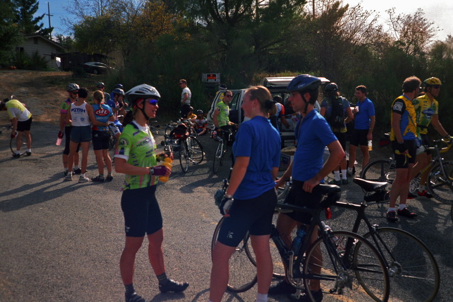 Riders hanging about the top of Bohlman Rd.