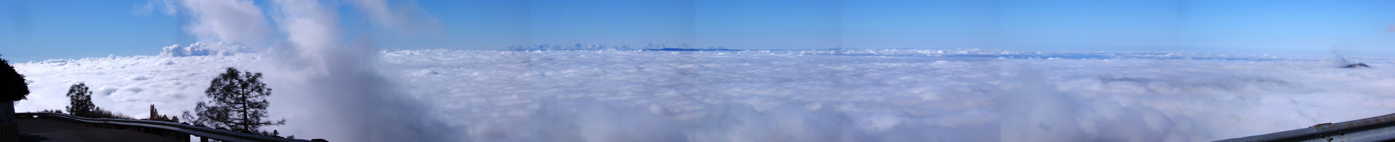 Panorama to the west; fog over San Jose.