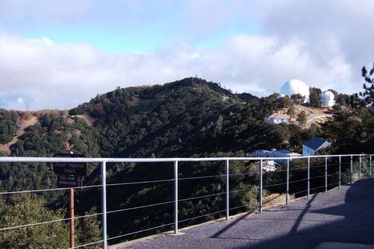 Copernicus Peak (4360ft) and the Shane 3-meter Reflector under the large dome.