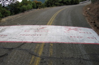 Welcome signs on Mt. Umunhum Rd. painted by the locals.  (2830ft)
