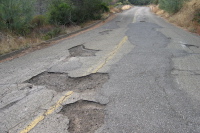 More potholes on Mt. Umunhum Rd., downhill lane (2500ft)