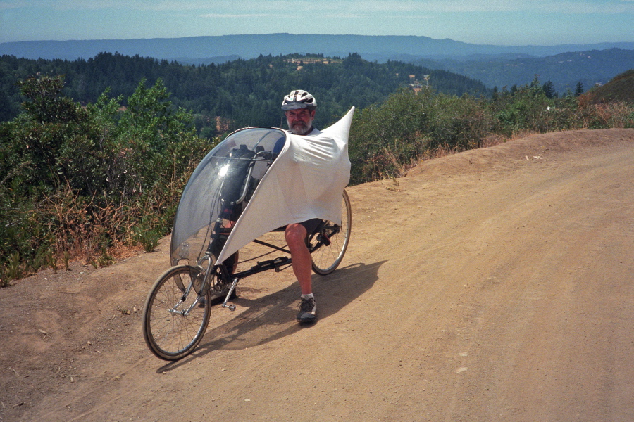 Ron Bobb on his 100k miles bike on Loma Prieta Ave. (1)
