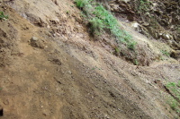 Trail washout and bypass (at the left)
