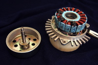 Motor rotor (left) and stator (right)