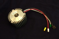 Reassembled motor, wired for use with external controller.
