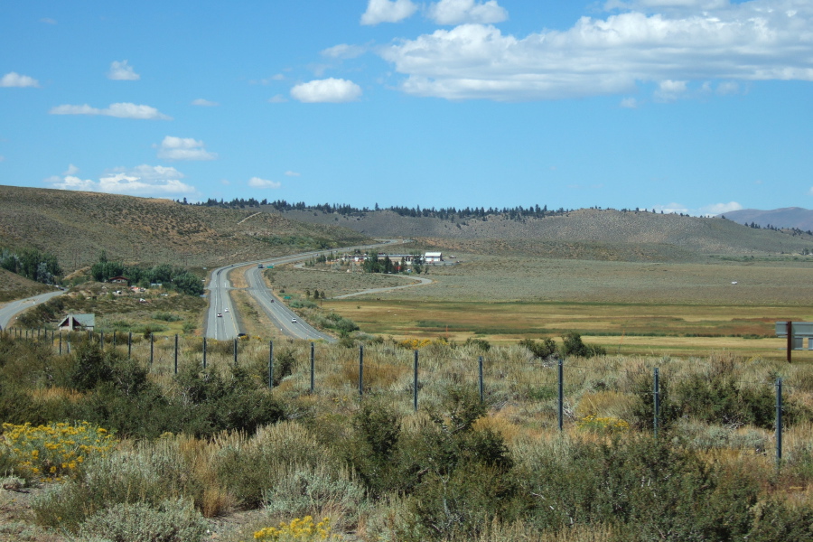 View of the western end of Lake Crowley Drive and US395