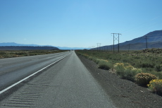 Southbound on US395, avoiding the rumble strip.