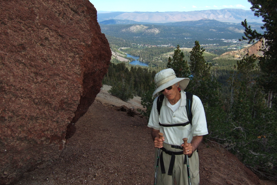 David passes through the red rock zone.