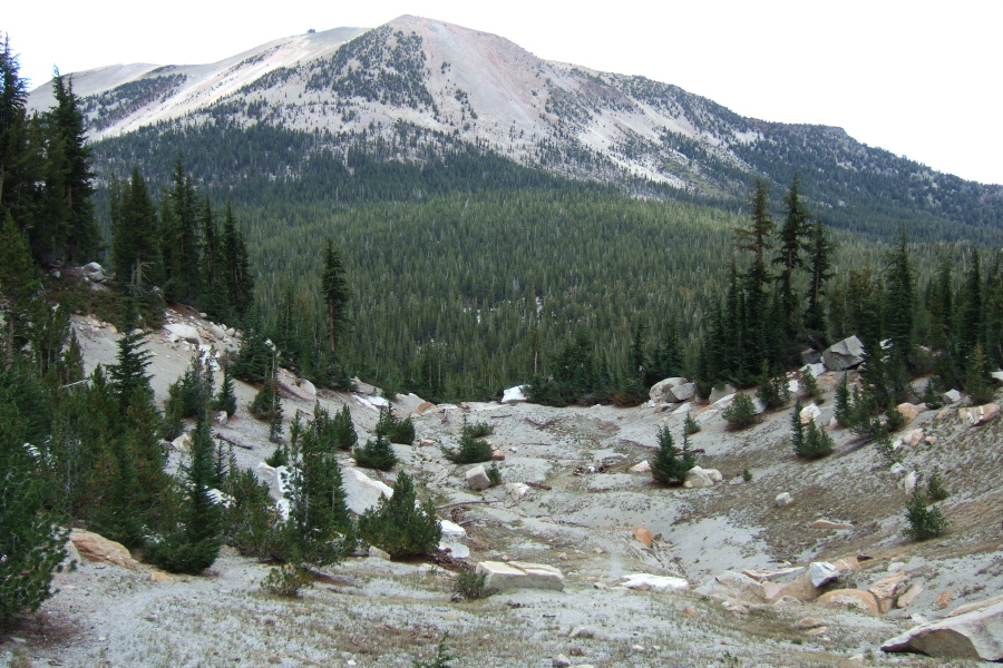 Mammoth Mountain from the descent chute.