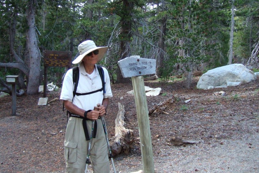 David at the trail junction at McCloud Lake