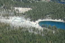 View of Horseshoe Lake trailhead parking.