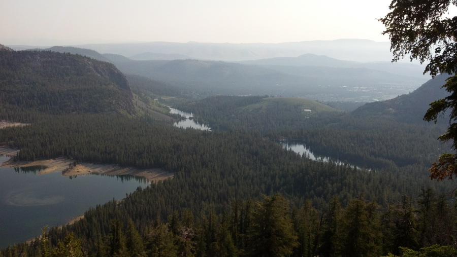 Horseshoe Lake (left), Twin Lakes (center), and Lake Mamie (right)