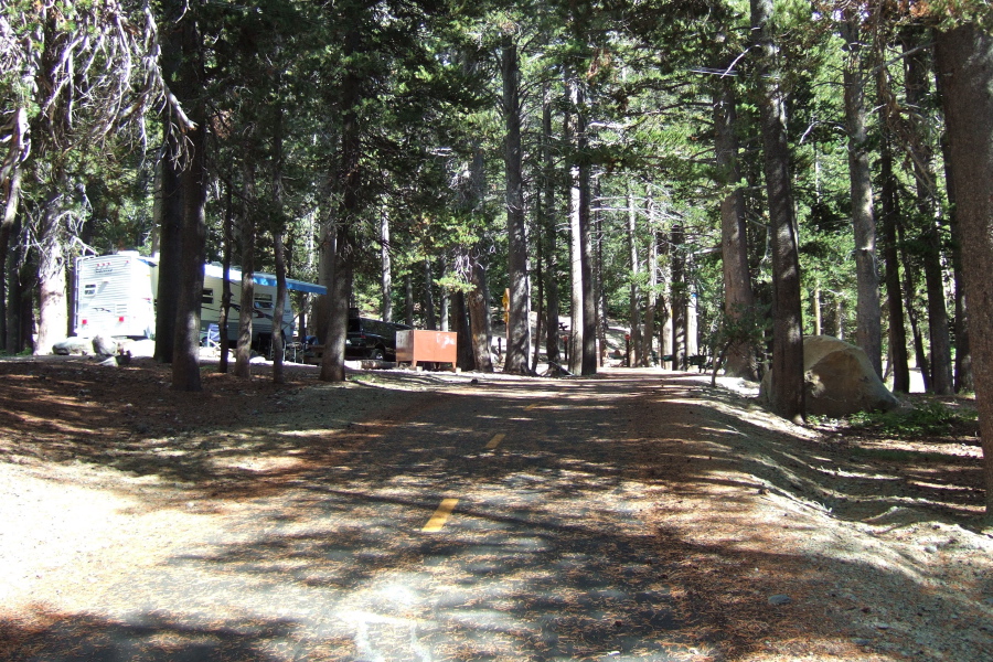 The bike path passes through the Twin Lakes Campground.