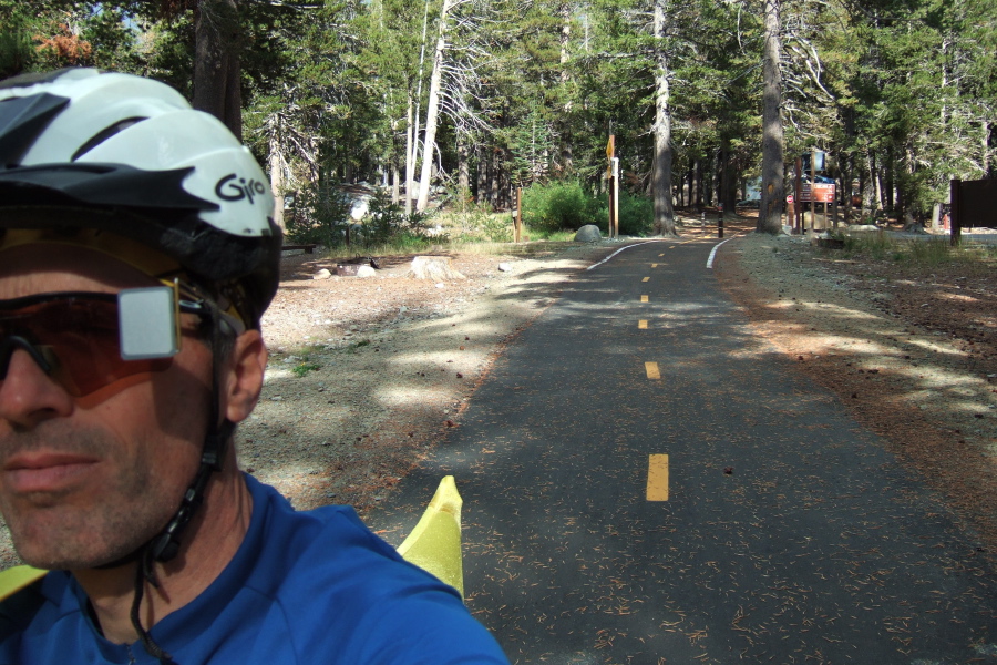 Heading down the bike path through Twin Lakes Campground