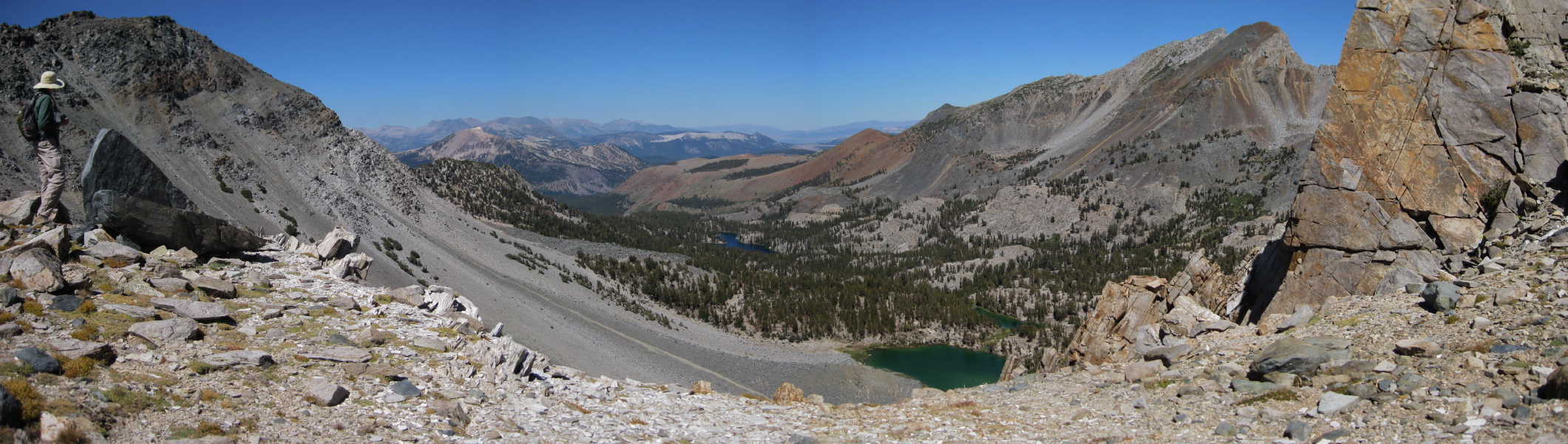 Panorama of Barney Lake, Coldwater Creek watershed, and Sherwin Crest