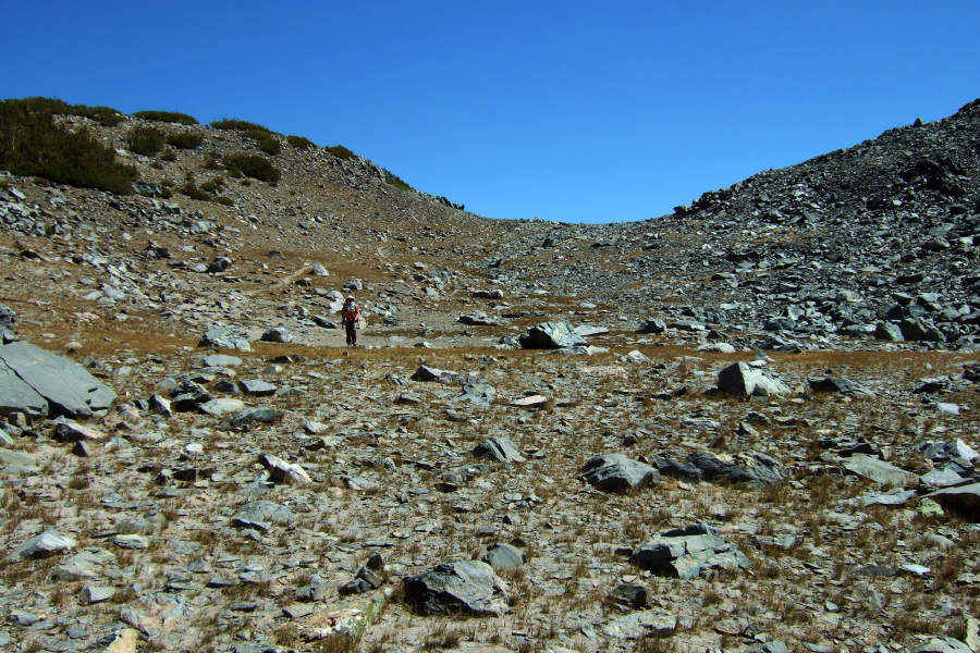 Frank descends the west side of Deer Pass (11200ft).