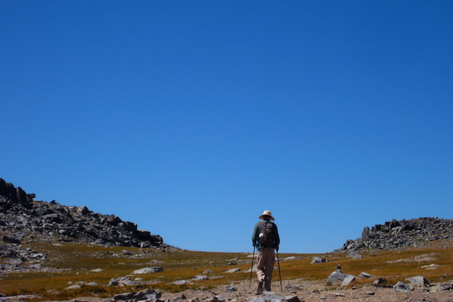 Bill nears the drain of the plateau.