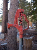 An old faucet at the Duck Pass trailhead