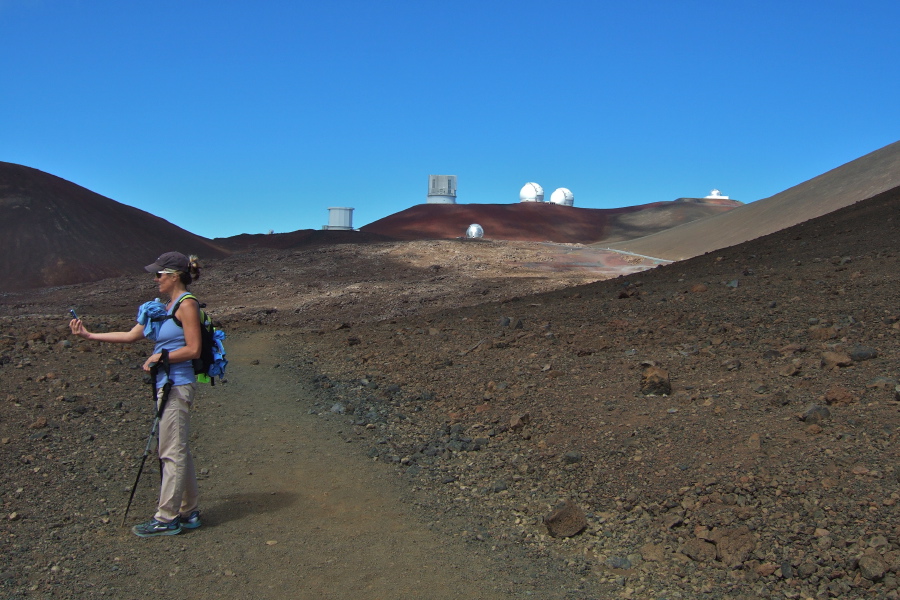 Our first glimpse of telescopes at the summit