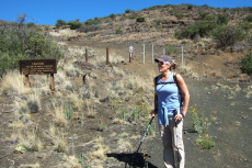 Laura at the start of the Humu'ula Trail that goes to the summit