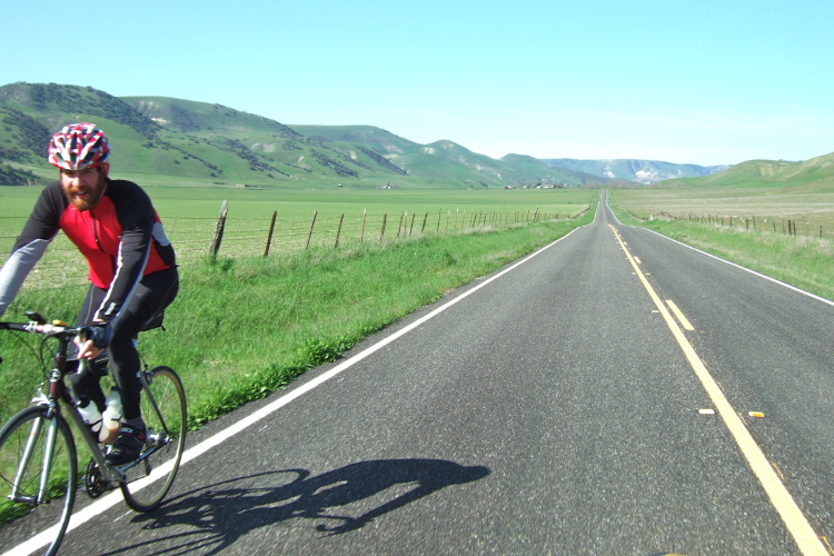 John Conklin rides up Peachtree Valley.