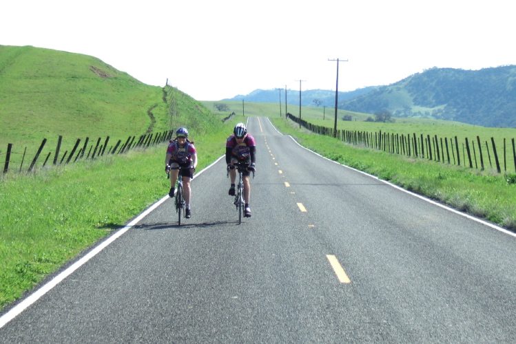 Lisa Antonino and Ken Straub ride sociably.