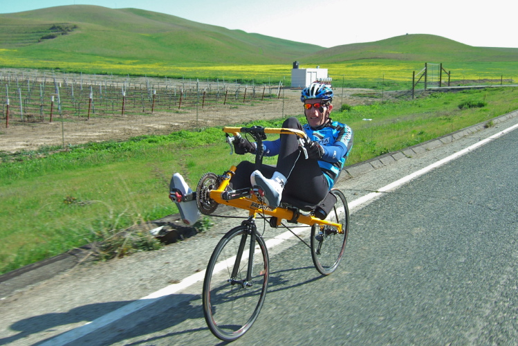 Mark King nears the finish.