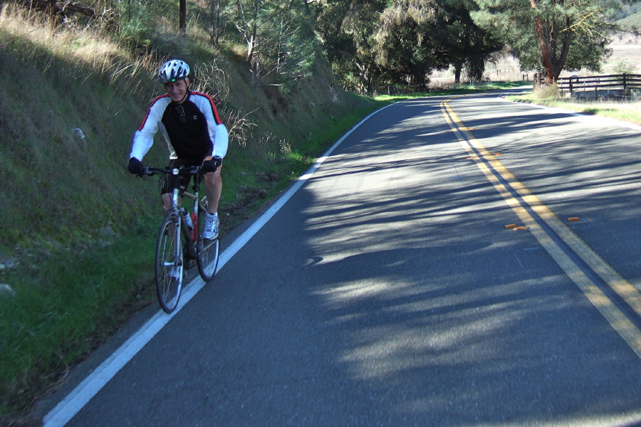 Francis Dickerson begins the climb up the south end of Bear Valley.