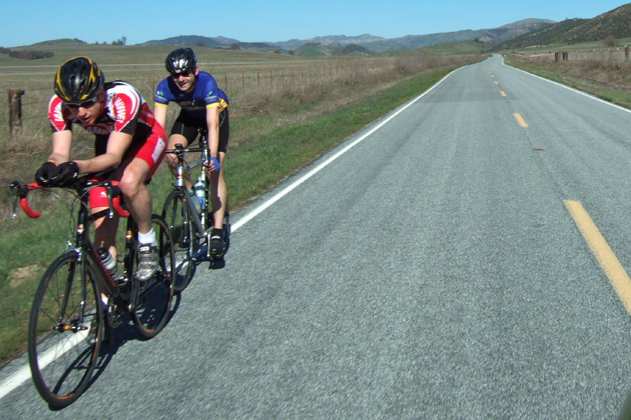 Passing Team P-Squared in Dry Lake Valley.