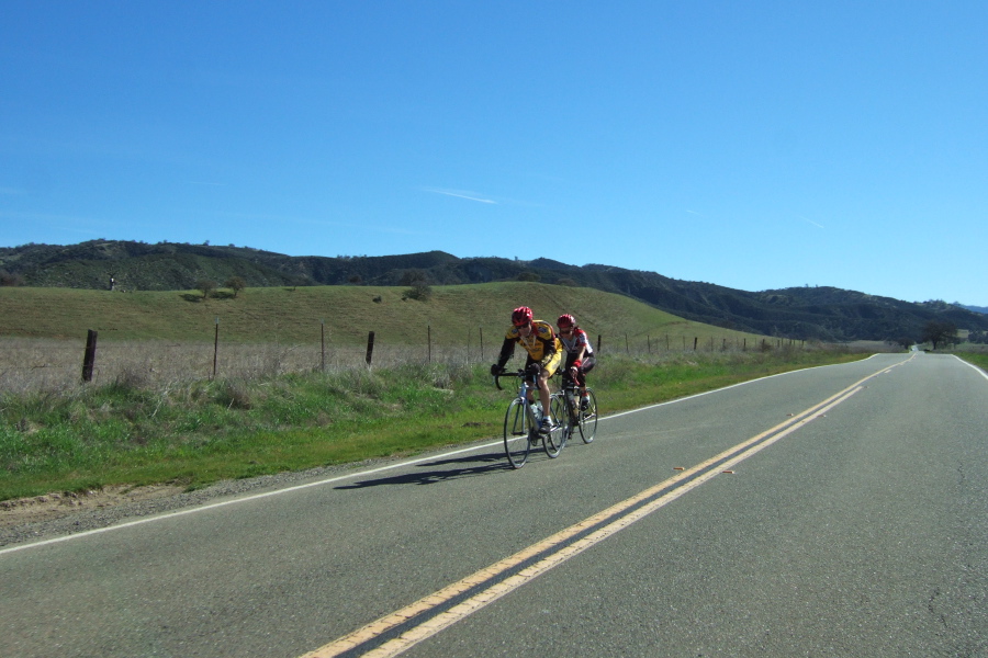 The first riders encountered going back.