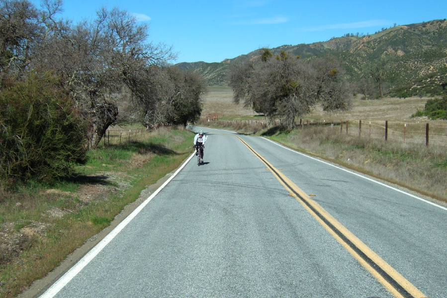 Andrea Ivan climbs the last hill at the top of Rabbit Valley.