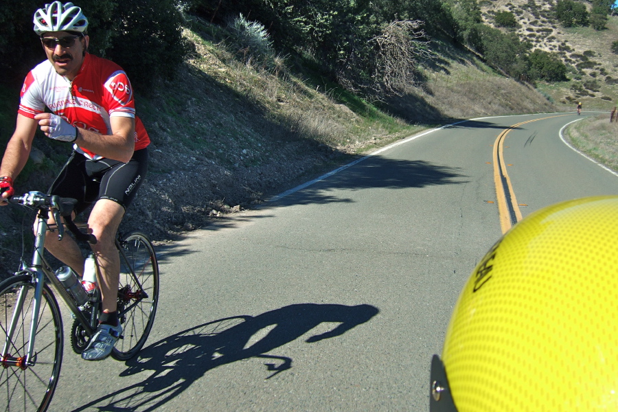 Bob Corman rides down through Bitterwater Valley.