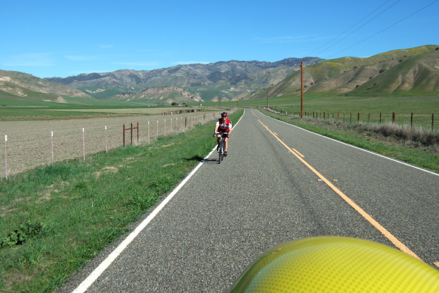 Neal Herman rides up Peachtree Valley.