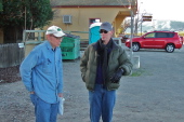 Howard Kveck (left) and Kevin Winterfield confer.