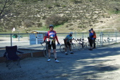Other cyclists take a break at Bitterwater.