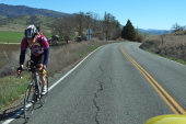 Ken Straub climbs up Bitterwater Valley.