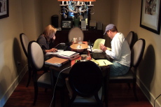 Laura and Michael hard at work at the dining room table (1)
