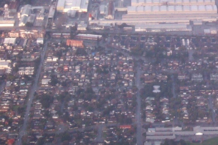 My neighborhood from the plane preparing to land in San Jose.