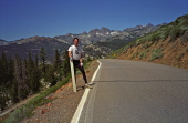 Bill on the road to Devil's Postpile.