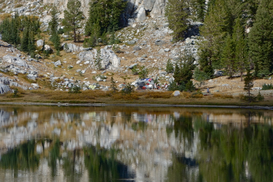 Campsite on opposite shore of Ediza Lake