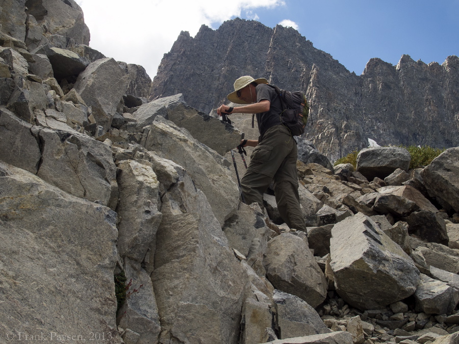 Bill makes the final push to Cecile Lake from Iceberg Lake.