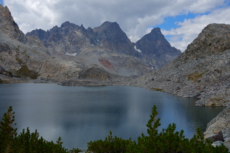 View back toward the northern end of Cecile Lake