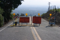 Sierra Rd. closure from the uphill side (750ft)