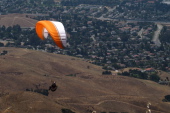 Paraglider in front of Mission Peak