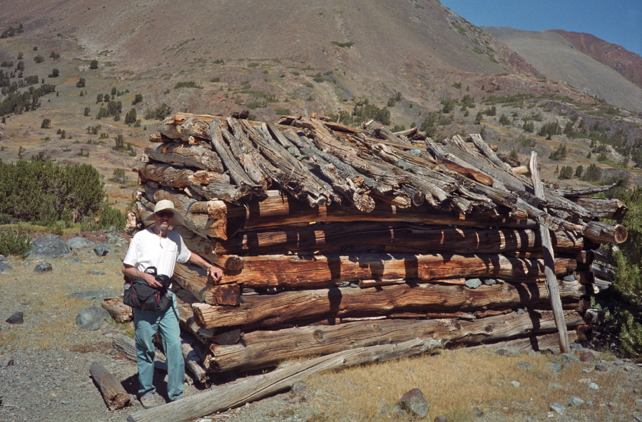 Bill at the miner's cabins above Mono Pass (2)