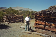 Bill at the miner's cabins above Mono Pass (1)